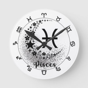 Stars Time! Find Your Magical Zodiac Clock! Round Clock