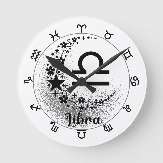 Stars Time! Find Your Magical Zodiac Clock! Round Clock (Front)