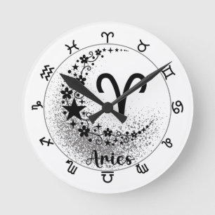 Stars Time! Find Your Magical Zodiac Clock! Round Clock