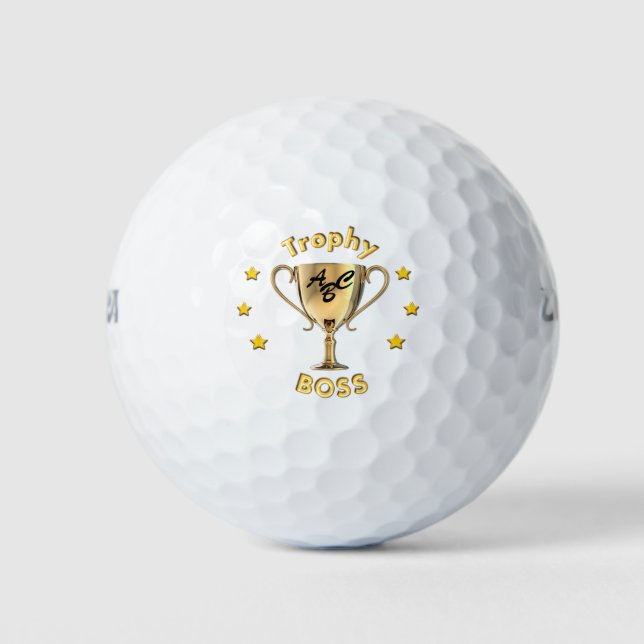 Stars Trophy Cup for a Trophy 'Boss'. Golf Balls (Front)