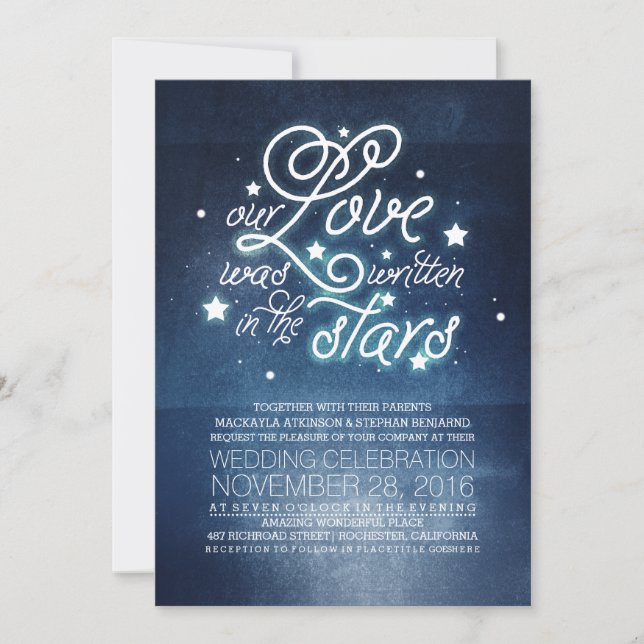 Stars Wedding Invitation (Front)