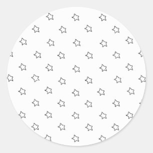 Stars White White The MUSEUM Zazzle Gifts Classic Round Sticker