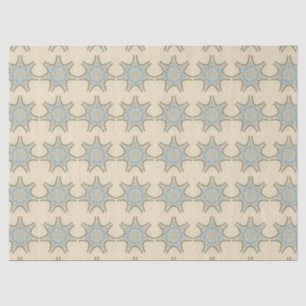 STARS WITH CREAM BLUE FLORAL TISSUE PAPER