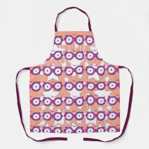 Stars With Glasses Coral   Apron