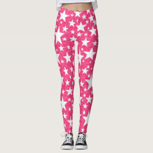 Stars with Hot Pink Background Leggings