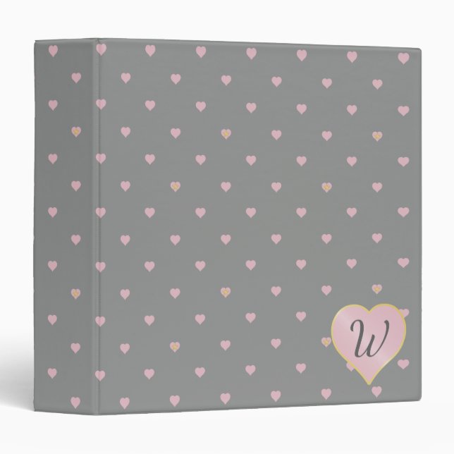 Stars Within Hearts on Grey Binder (Front/Spine)