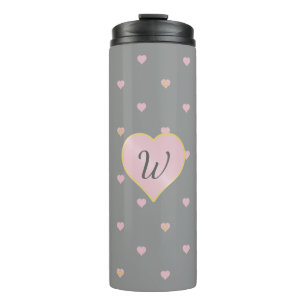 Stars Within Hearts on Grey Thermal Tumbler