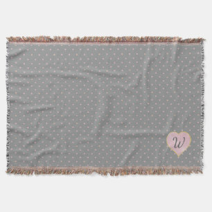 Stars Within Hearts on Grey Throw Blanket