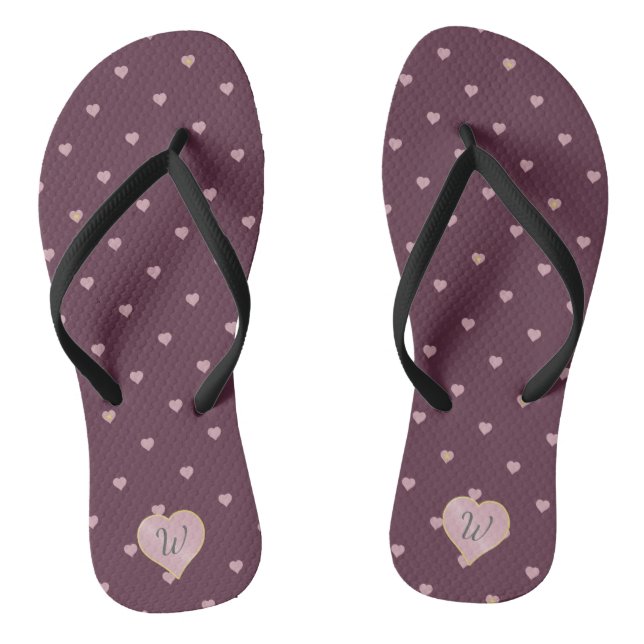 Stars Within Hearts on Port Flip Flops (Footbed)