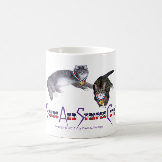 StarsAndStripesCats attaque, blanc tasse de