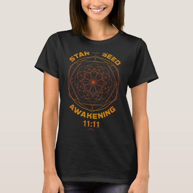 Starseed Awakening 1111 Sacred Geometry  T-Shirt (Front)
