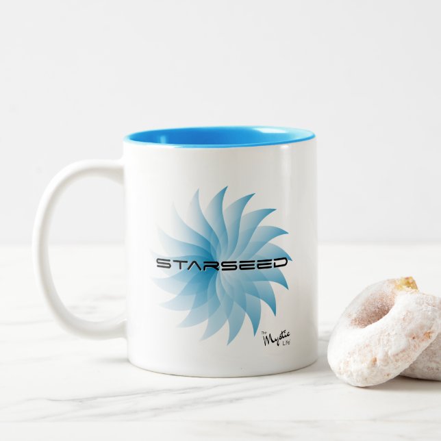 Starseed (Blue) Two-Tone Coffee Mug (With Donut)