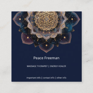 Starseed Geometry Mandala Design Square Business Card