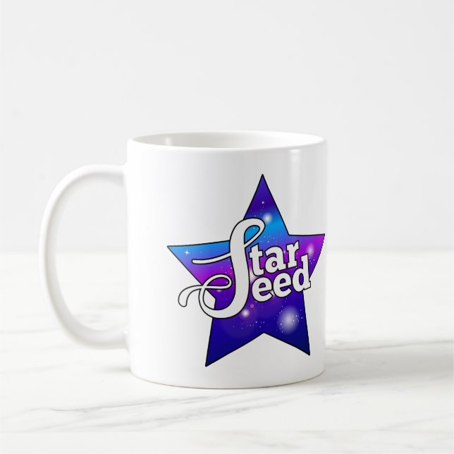 Starseed Mug – Purple Blue Star Design (Left)