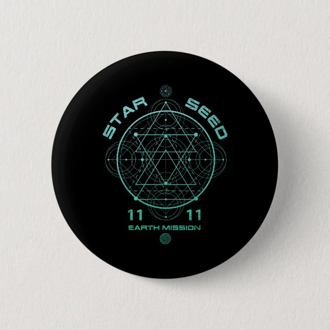 Starseed Sacred Geometry  2 Inch Round Button (Front)