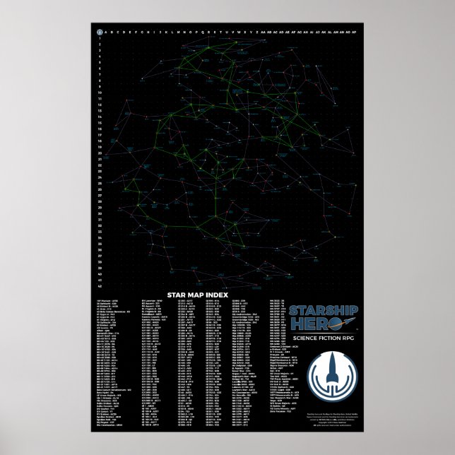 Starship Hero HOPPER Transit Map Poster (Front)
