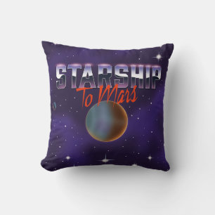 Starship to Mars Metal Print Throw Pillow