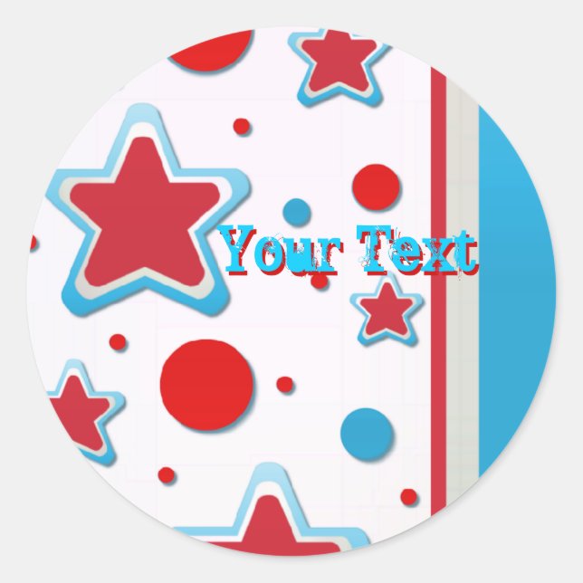 StarsNstripes_ Large, 3 Inch (sheet of 6) Classic Round Sticker (Front)