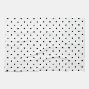 STARSO7 BLACK WHITE STARS PATTERN GRAPHICS BACKGRO KITCHEN TOWEL