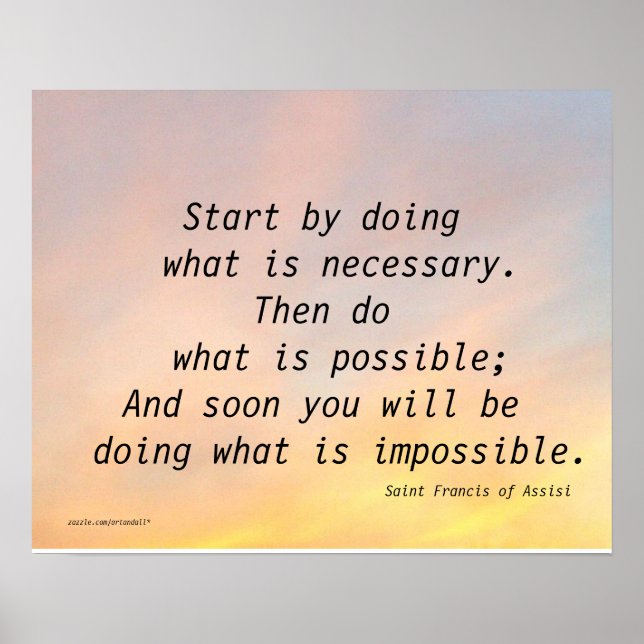 START BY DOING  SAINT FRANCIS OF ASSISI POSTER (Front)