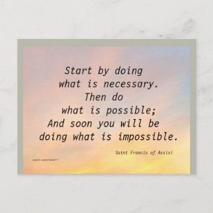 START BY DOING ST. FRANCIS POSTCARD