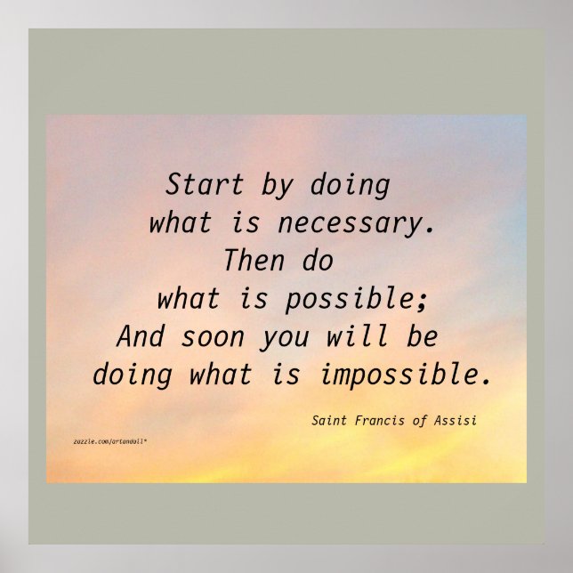 START BY DOING ST. FRANCIS POSTER (Front)