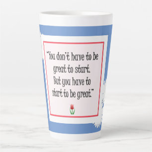 Start Do Great Things - Motivational Blue Mug