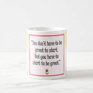 Start Do Great Things - Motivational Yellow Mug