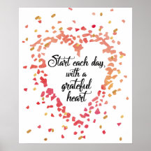 Start Each Day Grateful Heart Inspirational Quote