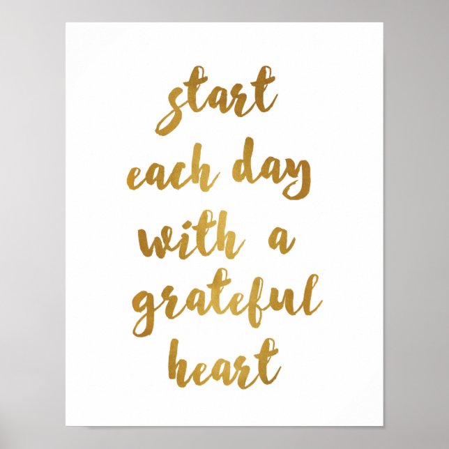 Start each day with a grateful heart - Art Print (Front)