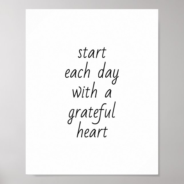 start each day with a grateful heart poster (Front)