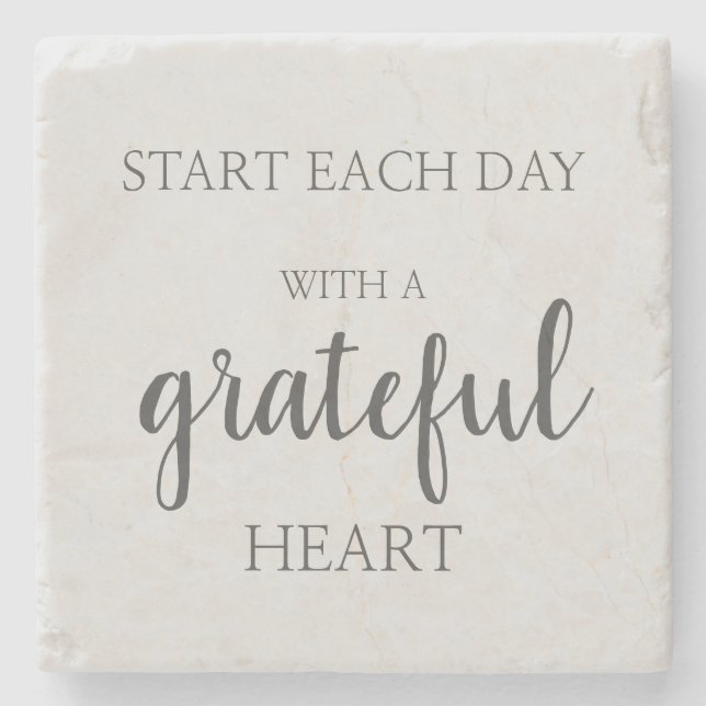 Start each day with a grateful heart  stone coaste stone coaster (Front)