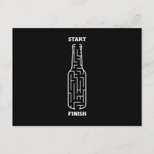 Start Finish Beer Bottle Labyrinth Maze Beer Lover Postcard