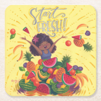 Start Fresh! Square Paper Coaster