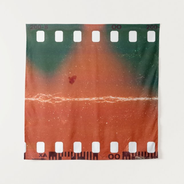 Start of 35mm negative filmstrip, first frame on w tapestry (Front)