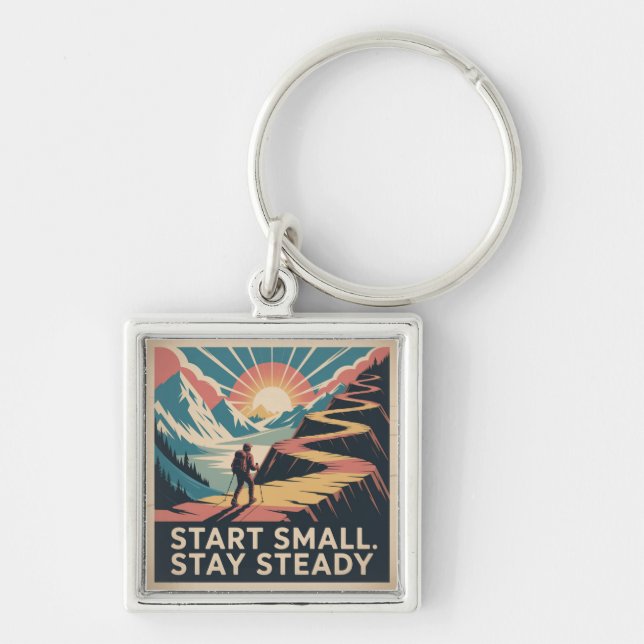 Start Small. Stay Steady Keychain (Front)