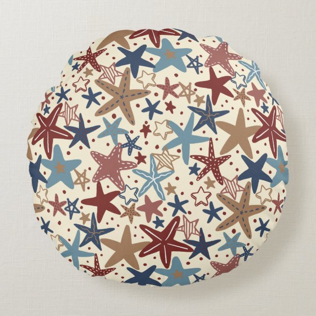 Start Spangled Round Pillow (Front)