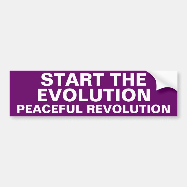 START THE EVOLUTION PEACEFUL REVOLUTION BUMPER STICKER (Front)