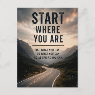 🚀 Start Where You Are Daily Motivation And Growth Postcard