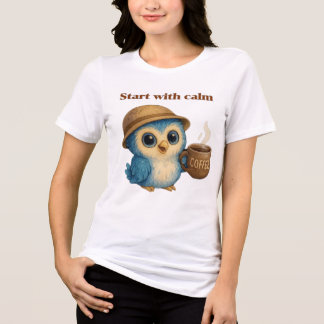 Start with Calm – Motivational T-Shirt Sticker Tri-Blend Shirt