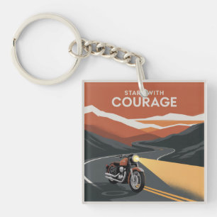 Start With Courage Keychain
