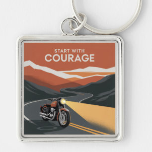 Start With Courage Keychain