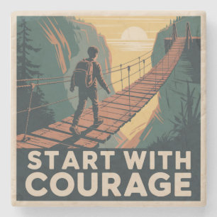 Start With Courage Stone Coaster