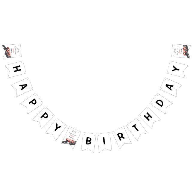 Start Your Engine Any Age Birthday  Bunting Flags (All)