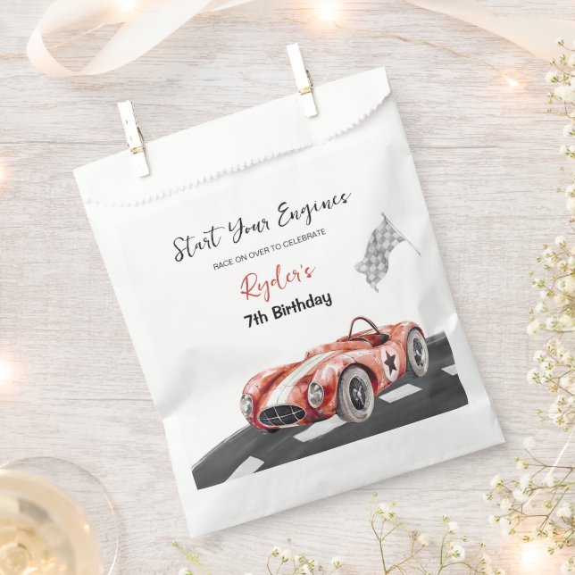 Start Your Engine Any Age Birthday  Favour Bag (Clipped)