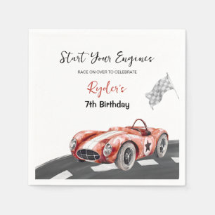 Start Your Engine Any Age Birthday Napkin