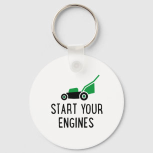 Start your Engines Lawn Mower Keychain
