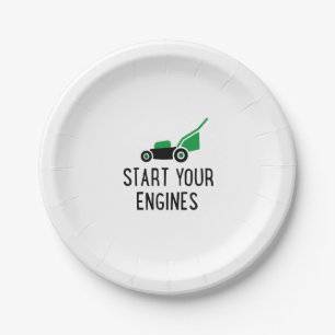 Start your Engines Lawn Mower Paper Plate