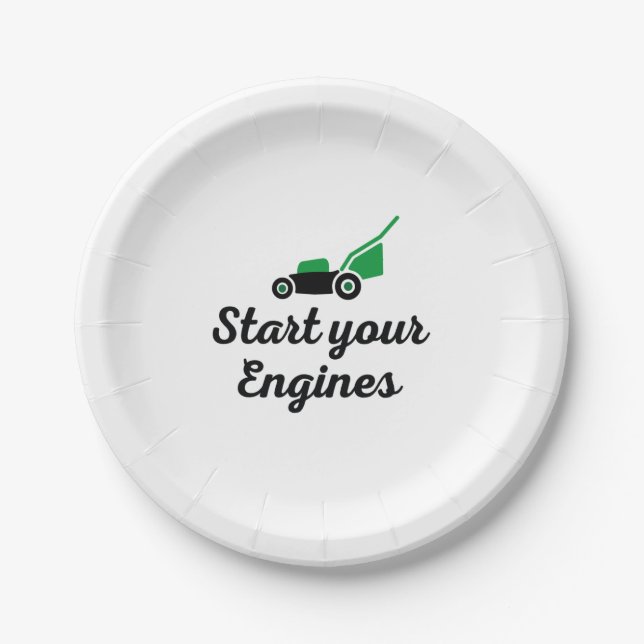 Start your Engines Paper Plate (Front)