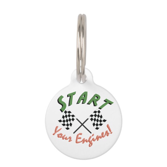 Start Your Engines Pet Tag (Front)